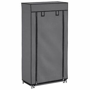 vidaXL Omarica za čevlje s pokrivalom blago 58x28x106 cm siva