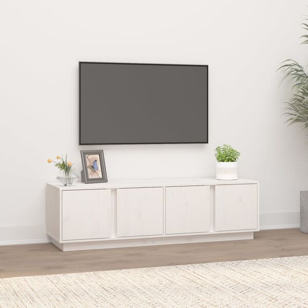 vidaXL TV omarica bela 140x40x40 cm trdna borovina