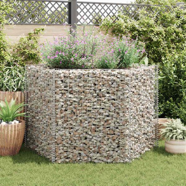 vidaXL &Scaron;estkotna visoka greda gabion 160x140x100 cm