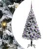 vidaXL Umestno božično drevo Bela 150 cm PVC, jeklo in plastika