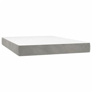 vidaXL Vzmetnica z žepkasto vzmetjo srednje trdote svetlo siva 140x190x20 cm žamet