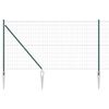 vidaXL Ograja s stebrom Zelena 1,2 x 25 m Jeklo in PVC