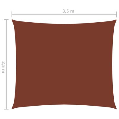 vidaXL Senčno jadro oksford blago pravokotno 2,5x3,5 m terakota