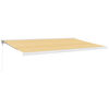 vidaXL Zložljiva tenda rumena in bela 5x3 m blago in aluminij