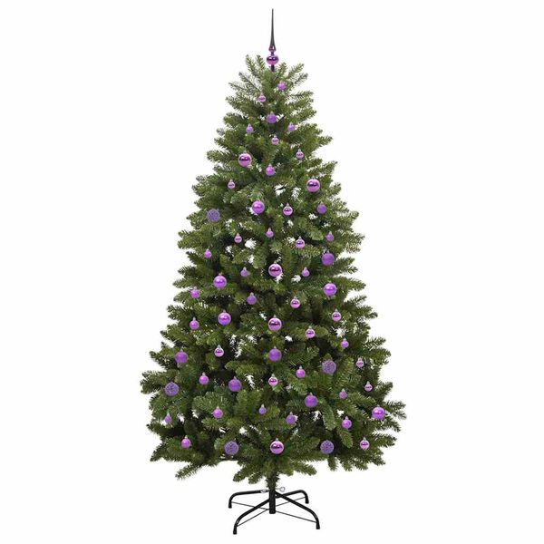 vidaXL Umestno božično drevo med 300 LED Zelena 210 cm PVC in kovina