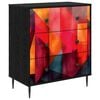 vidaXL Predalni &scaron;afka HEESCH Tisk v barvnih blokih 66 x 36,5 x 76 cm