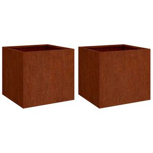 vidaXL Cvetlično korito 2 kosa 42x40x39 cm corten jeklo