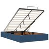 vidaXL Otomanska postelja z vzmetnico & LEDs modra 120x190 cm blago