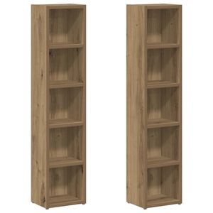 vidaXL Omarica za CD-je 2 kosa artisan hrast 21x16x93,5 cm inžen. les