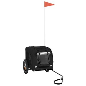 vidaXL Kolesarska prikolica za hi&scaron;ne ljubljenčke črna