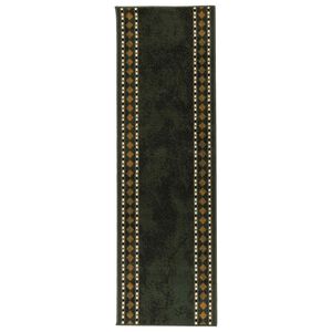 vidaXL Tekstilni preproga FLORNES Tkano Zelena 67 x 200 cm PP 7 mm