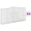 vidaXL Obokane gabion ko&scaron;are 4 kosa 400x50x200/220 cm pocinkano železo