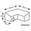 Eurotrail Pokrivalo za zunanji kavč L-oblike 305x305x100/70 cm sivo