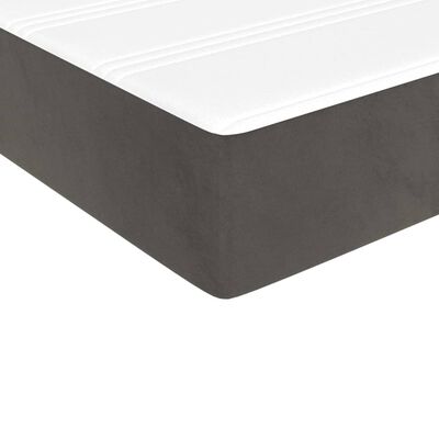 vidaXL Box spring postelja z vzmetnico temno siv 90x190 cm žamet
