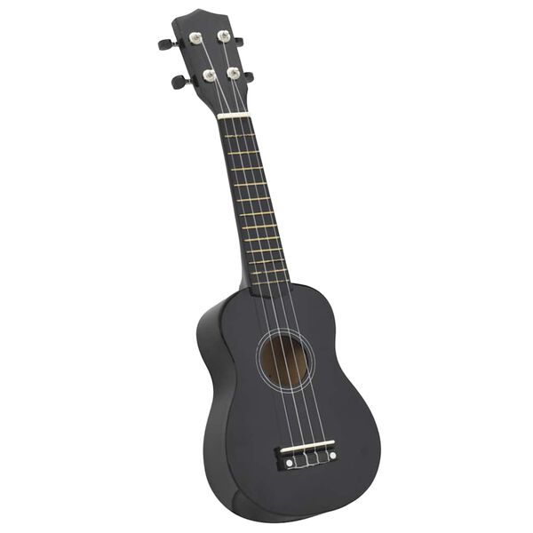 vidaXL Otro&scaron;ki ukulele soprano s torbo črn 23"
