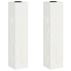 vidaXL Solarno LED svetilo za pot 2 kos Toplo bela 18 x 18 x 80 cm