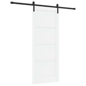 vidaXL Drsna vrata Bela in črna 83 x 202 cm Trdna borovina