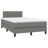 vidaXL Box spring postelja z vzmetnico temno siva 120x190 cm blago