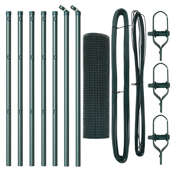 vidaXL Steber ograje. Zelena 10 x 0,4 m (25 x 25 mm mrežna)