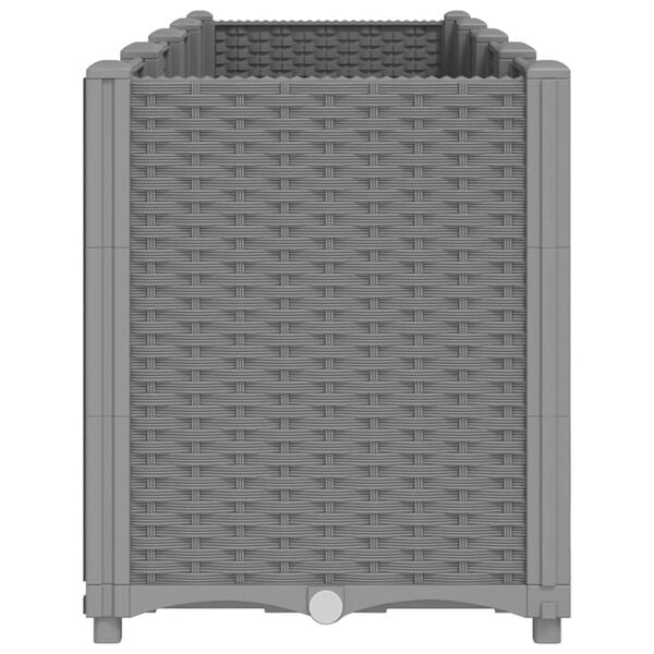 vidaXL Vrtno cvetlično korito svetlo sivo 160x40x53 cm PP