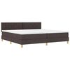 vidaXL LED Box Spring Postelja Temno rjava 200 x 200 cm blago
