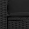 vidaXL Vrtni kavč dvosed z blazinami črn poli ratan