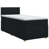 vidaXL Postelja boxspring z vzmetnico Črna 100 x 200 cm Blago