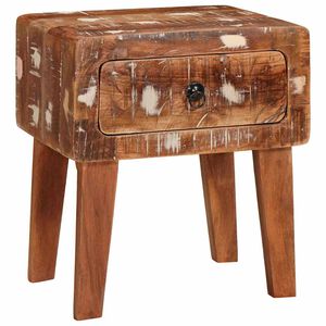 vidaXL Stranska miza Rjava 40 x 32 x 46 cm Trdna obnovljena les