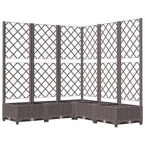 vidaXL Cvetlično korito z oporno mrežo rjavo 120x120x121,5 cm PP