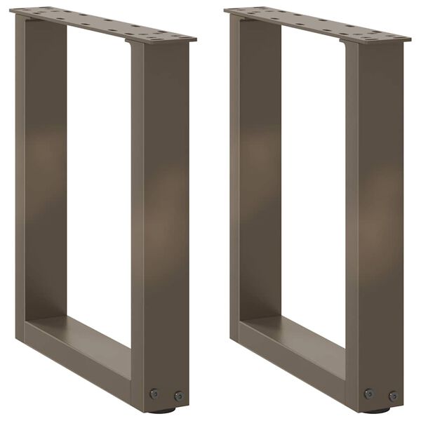 vidaXL Noge za klubsko mizico v obliki črke U, 2 kosa, naravno jeklo, 38 x (42-43) cm, jeklo