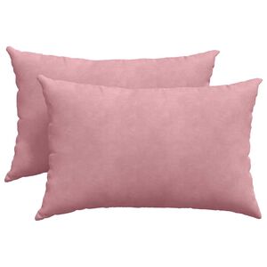 vidaXL Blazine za kavč 2 pcs Roza 60 x 40 cm Žametna tkanina