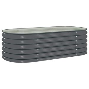 vidaXL Visoka greda 160x80x44 cm pocinkano jeklo siva