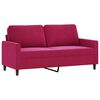 vidaXL Dvosed vinsko rdeč 140 cm žamet
