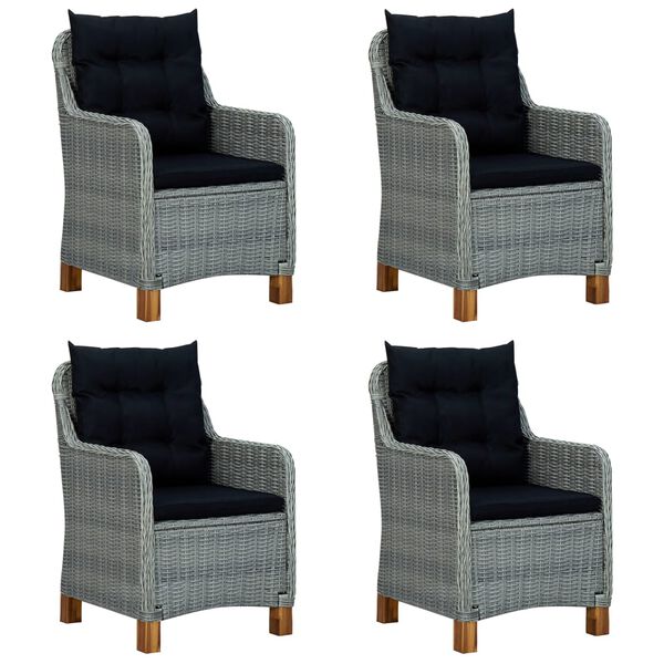 vidaXL Vrtna jedilna garnitura 5-delna svetlo siva