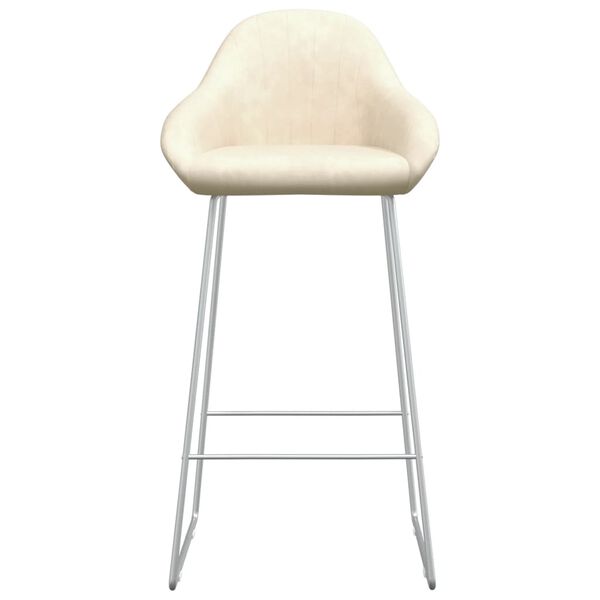 vidaXL Barski stolčki 2 kosa krem žamet