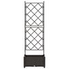vidaXL Vrtna sadilnika s treliso Siva 40 x 40 x 125.5 cm PP