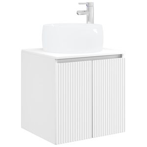 vidaXL Umivalnik s pritrditev na steno Bela 49,5 x 44,5 x 66 cm