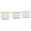 vidaXL Vrtna klop gabion 203x44x42 cm trdna borovina