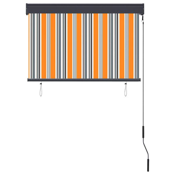 vidaXL Zunanje rolo senčilo 100x250 cm rumeno in modro