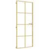 vidaXL Notranja vrata ozka zlata 83x201,5cm kaljeno steklo in aluminij