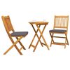 vidaXL Vrtnik Bistro Set 3 pcs Rjava Trden akacijev les