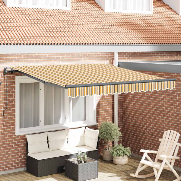 vidaXL Retraktilna tenda večbarvno 350 x 250 cm Tkanina in aluminij