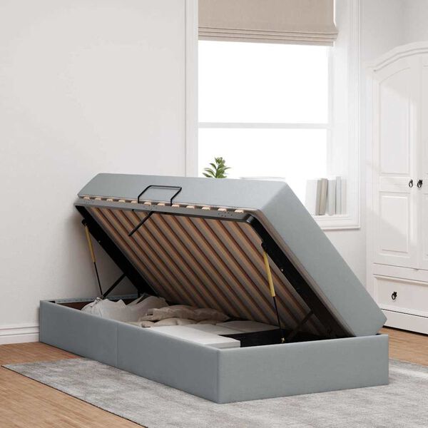 vidaXL Postelja z dodatnim prostorom za shranjevanje in vzmetnico