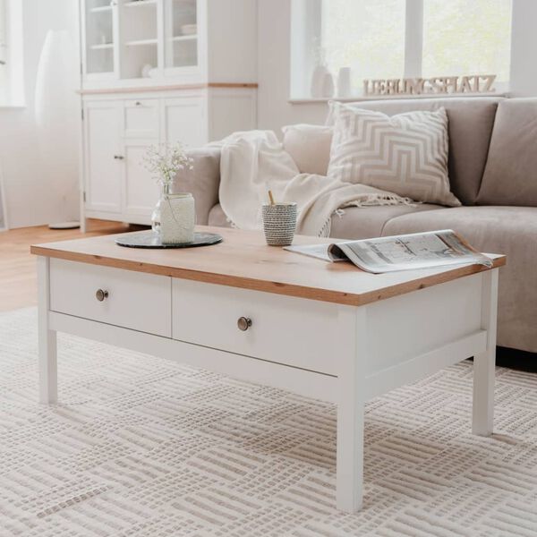 Klubska mizica Finori Bergen 56A bela in artisan hrast