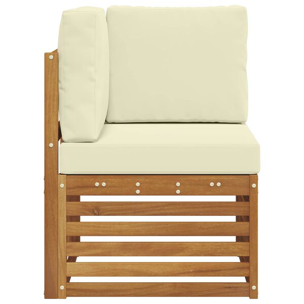 vidaXL Zunanja kotna sedežna garnitura Masiven les akacije Naravna