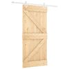 vidaXL Drsna vrata Naravna in bela 90 x 210 cm Trdna borovina