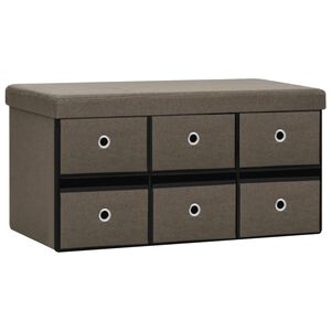 vidaXL Zložljiva klop s prostorom za shranjevanje rjava 76x38x38 cm