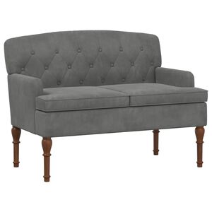 vidaXL Dvojnica s gumbi Temno siva 111 x 65 x 79 cm Žamet