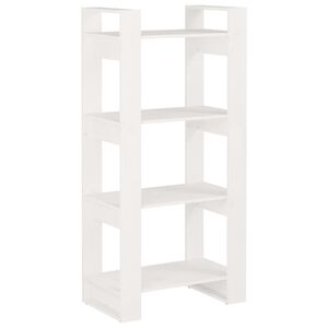 vidaXL Knjižna omara/pregrada bela 60x35x125 cm trden les