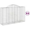 vidaXL Obokane gabion ko&scaron;are 4 kosi 200x50x120/140 cm pocinkano železo